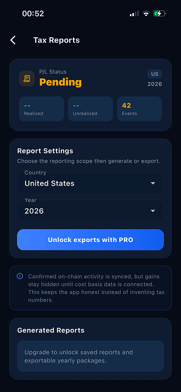 SUPER WALLET — Tax reports