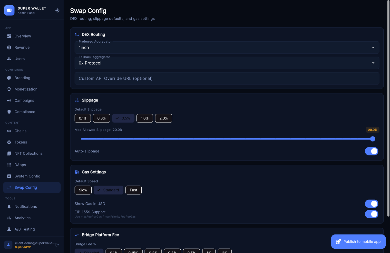 Swap Config
